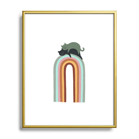 Jimmy Tan Rainbow cat 3 lover hugs Metal Framed Art Print