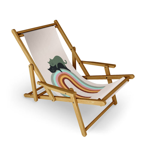 Jimmy Tan Rainbow cat 3 lover hugs Sling Chair