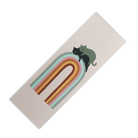 Jimmy Tan Rainbow cat 3 lover hugs Yoga Mat