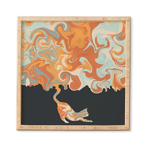 Jimmy Tan Rainbow cat 4 yoga meow Framed Wall Art