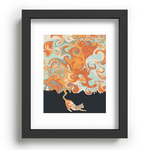 Jimmy Tan Rainbow cat 4 yoga meow Recessed Framing Rectangle