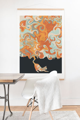 Jimmy Tan Rainbow cat 4 yoga meow Art Print And Hanger