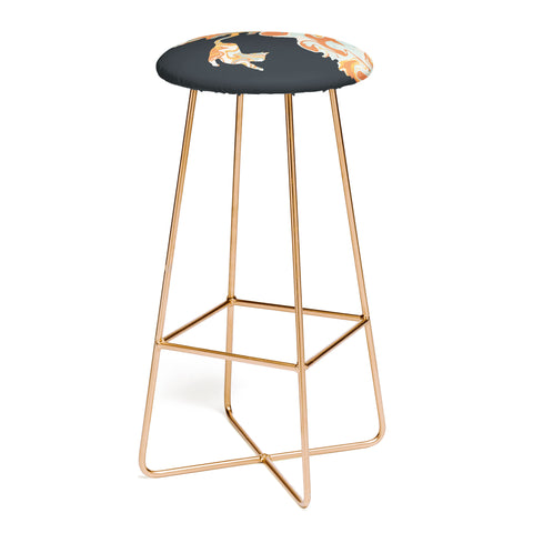 Jimmy Tan Rainbow cat 4 yoga meow Bar Stool