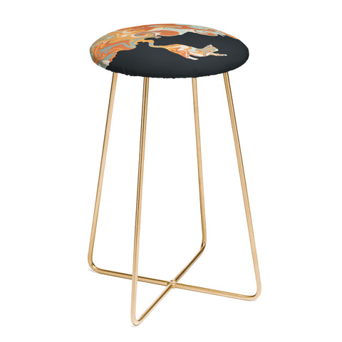Jimmy Tan Rainbow cat 4 yoga meow Counter Stool