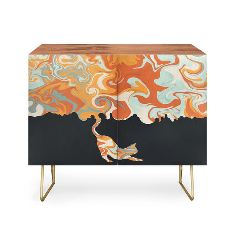 Jimmy Tan Rainbow cat 4 yoga meow Credenza