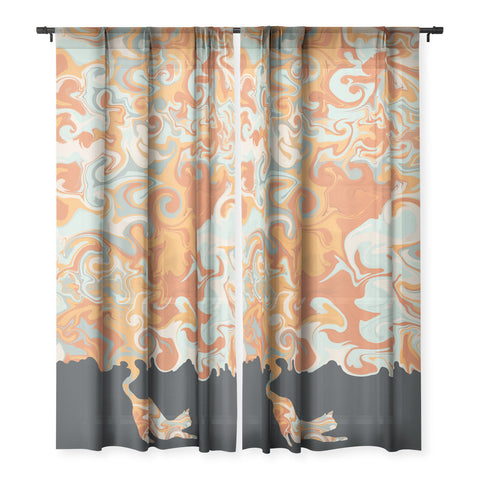 Jimmy Tan Rainbow cat 4 yoga meow Sheer Non Repeat