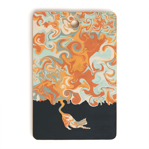 Jimmy Tan Rainbow cat 4 yoga meow Cutting Board Rectangle