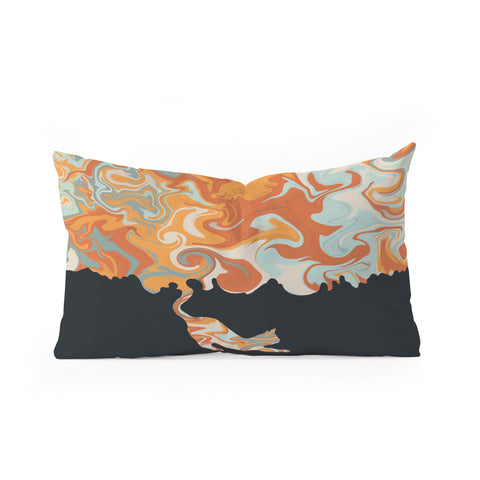 Jimmy Tan Rainbow cat 4 yoga meow Oblong Throw Pillow