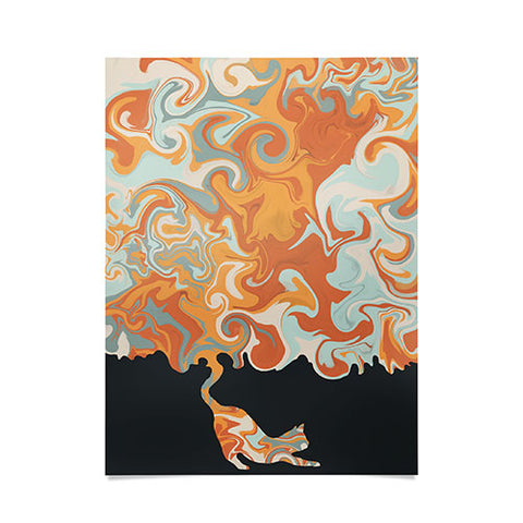 Jimmy Tan Rainbow cat 4 yoga meow Poster