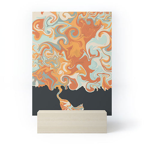 Jimmy Tan Rainbow cat 4 yoga meow Mini Art Print