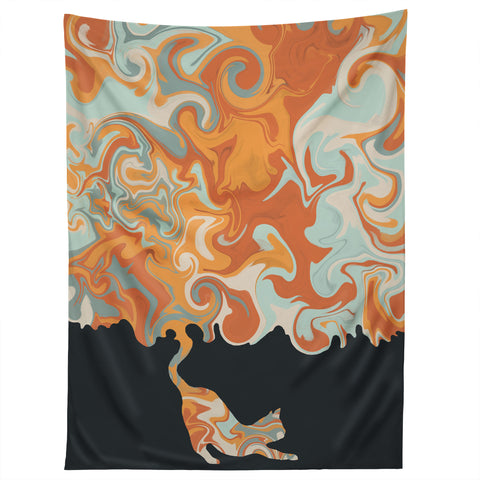 Jimmy Tan Rainbow cat 4 yoga meow Tapestry
