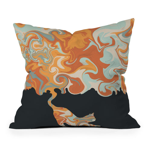 Jimmy Tan Rainbow cat 4 yoga meow Throw Pillow