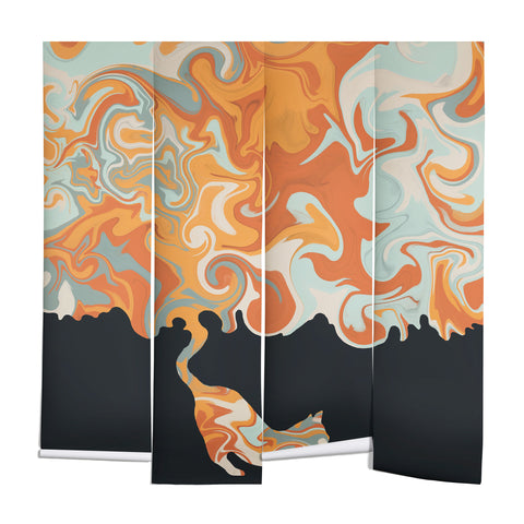 Jimmy Tan Rainbow cat 4 yoga meow Wall Mural