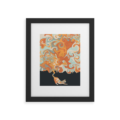 Jimmy Tan Rainbow cat 4 yoga meow Framed Art Print