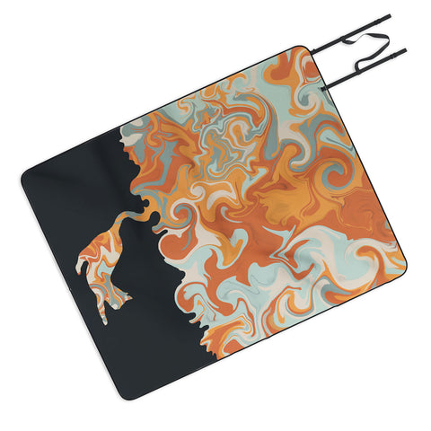 Jimmy Tan Rainbow cat 4 yoga meow Picnic Blanket