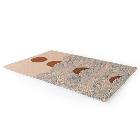 Jimmy Tan Vintage abstract landscape Area Rug