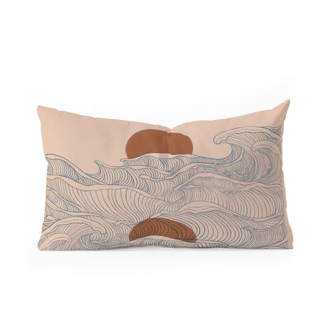 Jimmy Tan Vintage abstract landscape Oblong Throw Pillow