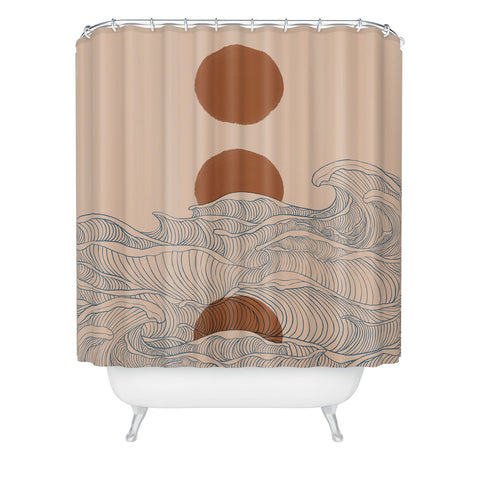 Jimmy Tan Vintage abstract landscape Shower Curtain