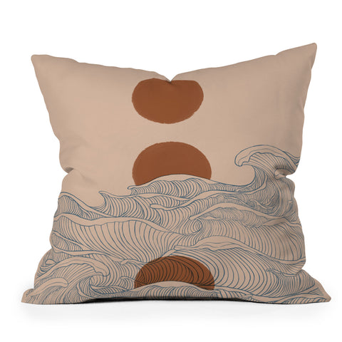 Jimmy Tan Vintage abstract landscape Throw Pillow