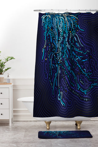 John Turner Jr Jellyfish B Shower Curtain And Mat