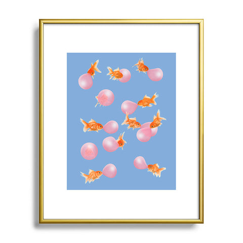 Jonas Loose Bubblegum Goldfish Metal Framed Art Print