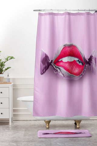 Jonas Loose Candy Lips Shower Curtain And Mat