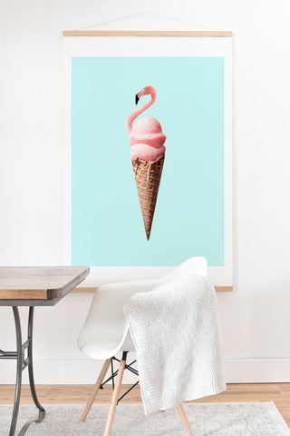 Jonas Loose Flamingo Cone Art Print And Hanger
