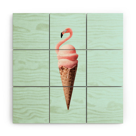 Jonas Loose Flamingo Cone Wood Wall Mural