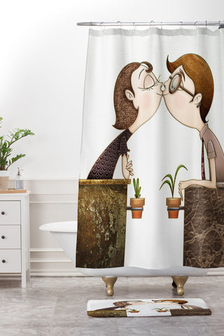 Jose Luis Guerrero Beso Shower Curtain And Mat