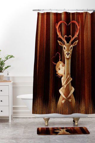 Jose Luis Guerrero Deer 1 Shower Curtain And Mat