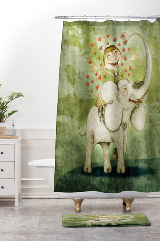 Jose Luis Guerrero Elephant 2 Shower Curtain And Mat