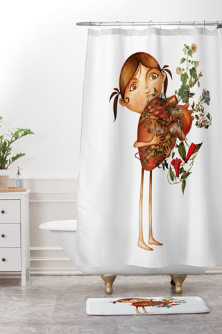 Jose Luis Guerrero Happy Place Shower Curtain And Mat