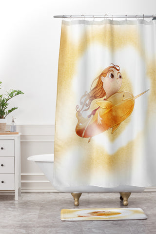 Jose Luis Guerrero Narwhal Shower Curtain And Mat