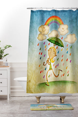 Jose Luis Guerrero Rain 3 Shower Curtain And Mat