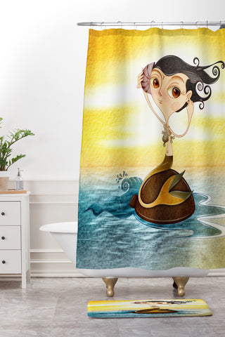 Jose Luis Guerrero Sirena Shower Curtain And Mat