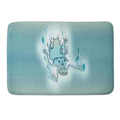 Jose Luis Guerrero Turquoise Memory Foam Bath Mat