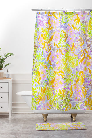 Joy Laforme Abstract Tropics II Shower Curtain And Mat