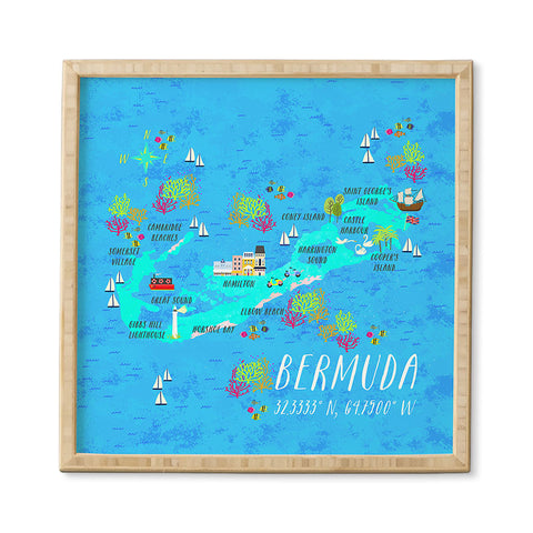 Joy Laforme Bermuda Map Framed Wall Art