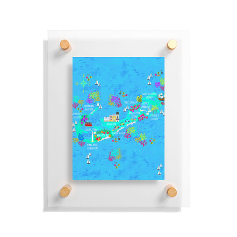 Joy Laforme Bermuda Map Floating Acrylic Print