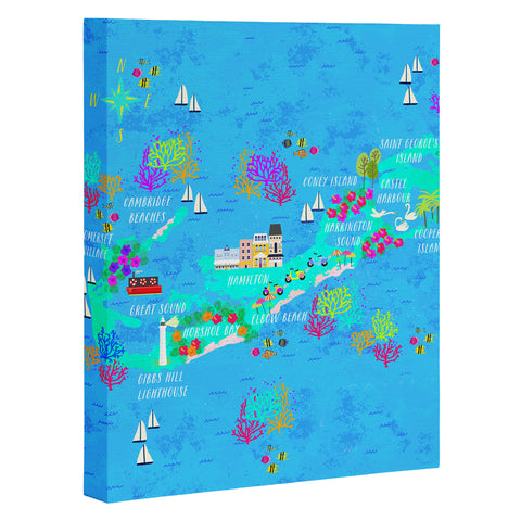 Joy Laforme Bermuda Map Art Canvas