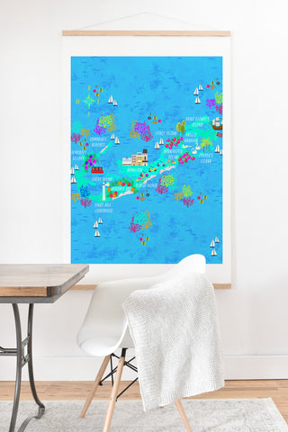 Joy Laforme Bermuda Map Art Print And Hanger