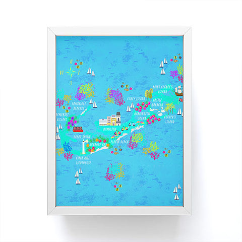 Joy Laforme Bermuda Map Framed Mini Art Print