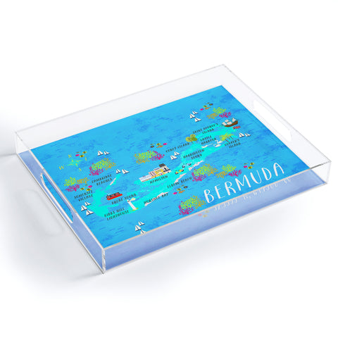 Joy Laforme Bermuda Map Acrylic Tray