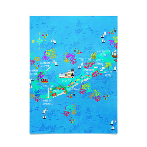 Joy Laforme Bermuda Map Poster