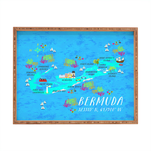 Joy Laforme Bermuda Map Rectangular Tray