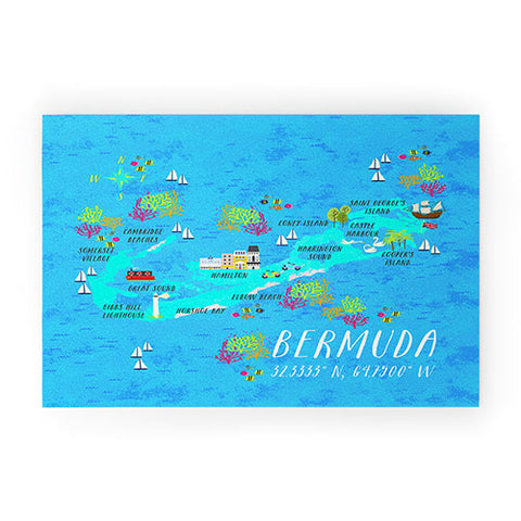 Joy Laforme Bermuda Map Welcome Mat