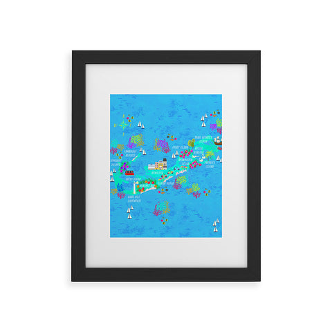 Joy Laforme Bermuda Map Framed Art Print