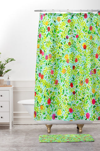 Joy Laforme Berry Tree II Shower Curtain And Mat