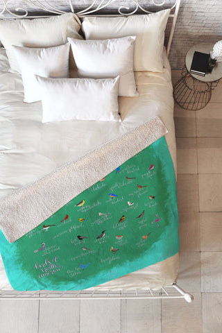 Joy Laforme Birds Of North America Fleece Throw Blanket