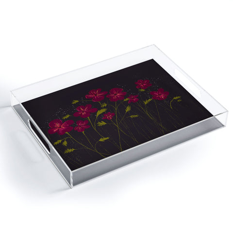 Joy Laforme Blooms of Field Pansies Acrylic Tray
